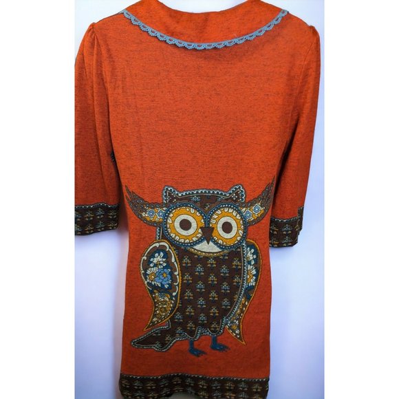 Just Funky Rustic Cottagecore Owl Dress - Picture 3 of 12